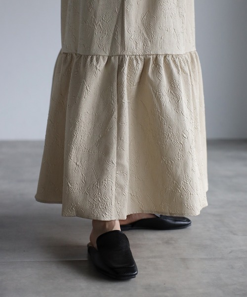 r.（アールドット）の「ふくれジャガード キャミワンピース（ワンピース・レディース・ブラック/ブルー/モカ/ライトベージュ・FREE）」の13枚目の写真