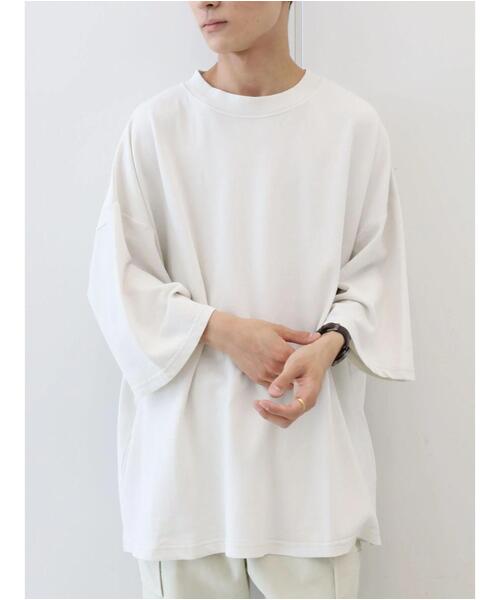 CRAFT STANDARD BOUTIQUE（クラフトスタンダードブティック）の「【BIG】ピグメントダイワイドスリーブTEE　＊（Tシャツ/カットソー・メンズ・ライトグレー/チャコールグレー/ライトブラウン・M/L）」の4枚目の写真