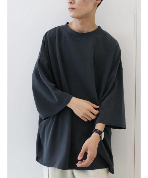 CRAFT STANDARD BOUTIQUE（クラフトスタンダードブティック）の「【BIG】ピグメントダイワイドスリーブTEE　＊（Tシャツ/カットソー・メンズ・ライトグレー/チャコールグレー/ライトブラウン・M/L）」の5枚目の写真