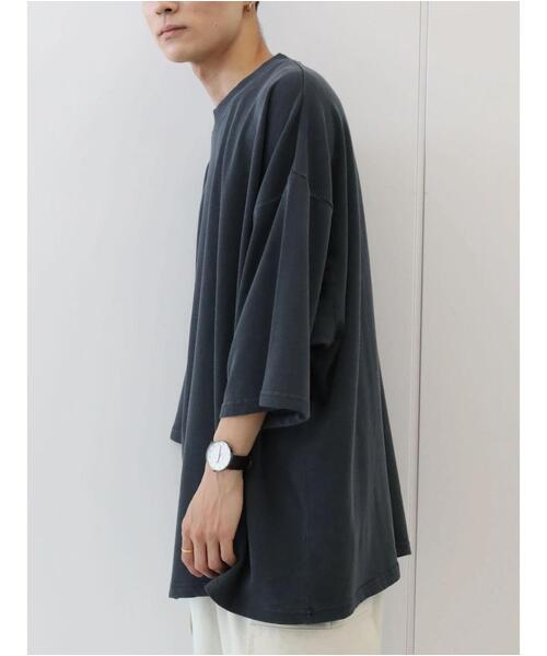 CRAFT STANDARD BOUTIQUE（クラフトスタンダードブティック）の「【BIG】ピグメントダイワイドスリーブTEE　＊（Tシャツ/カットソー・メンズ・ライトグレー/チャコールグレー/ライトブラウン・M/L）」の7枚目の写真