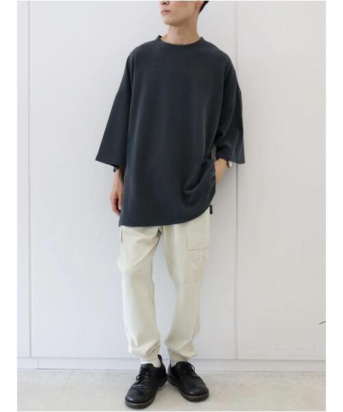 CRAFT STANDARD BOUTIQUE（クラフトスタンダードブティック）の「【BIG】ピグメントダイワイドスリーブTEE　＊（Tシャツ/カットソー・メンズ・ライトグレー/チャコールグレー/ライトブラウン・M/L）」の9枚目の写真