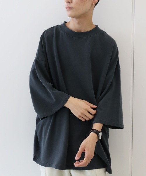 CRAFT STANDARD BOUTIQUE（クラフトスタンダードブティック）の「【BIG】ピグメントダイワイドスリーブTEE　＊（Tシャツ/カットソー・メンズ・ライトグレー/チャコールグレー/ライトブラウン・M/L）」の2枚目の写真