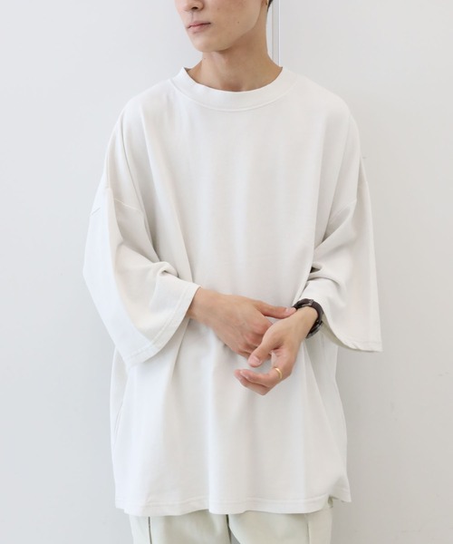 CRAFT STANDARD BOUTIQUE（クラフトスタンダードブティック）の「【BIG】ピグメントダイワイドスリーブTEE　＊（Tシャツ/カットソー・メンズ・ライトグレー/チャコールグレー/ライトブラウン・M/L）」の3枚目の写真