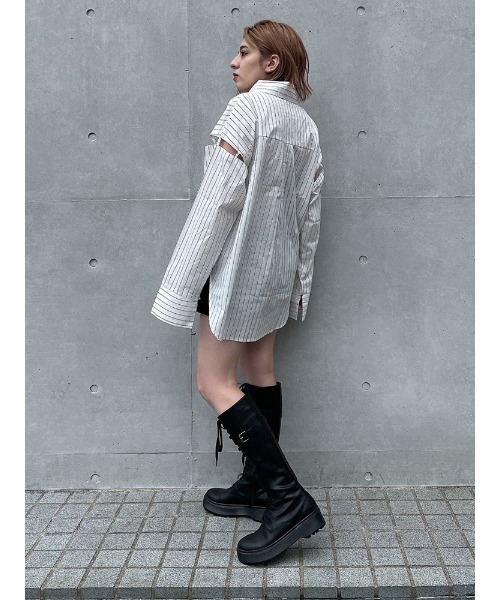 ENVYM（アンビー）の「アームスリットＳＨ（シャツ/ブラウス・レディース・ホワイト/ブラック/ストライプ・FREE）」の14枚目の写真