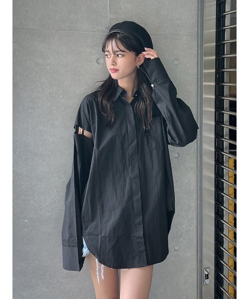 ENVYM（アンビー）の「アームスリットＳＨ（シャツ/ブラウス・レディース・ホワイト/ブラック/ストライプ・FREE）」の15枚目の写真