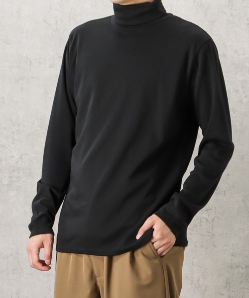 NAVY（ネイビー）の「NAVY スムースタートルネック ロングスリーブTシャツ（Tシャツ/カットソー・メンズ・グレイッシュベージュ/ブルー/チャコール/ホワイト/ブラック・XL/L/S/M）」の6枚目の写真