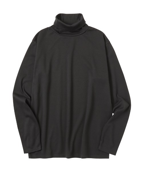 NAVY（ネイビー）の「NAVY スムースタートルネック ロングスリーブTシャツ（Tシャツ/カットソー・メンズ・グレイッシュベージュ/ブルー/チャコール/ホワイト/ブラック・XL/L/S/M）」の9枚目の写真