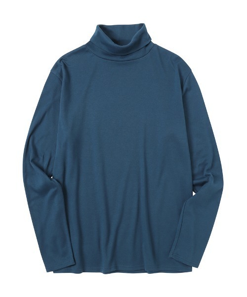 NAVY（ネイビー）の「NAVY スムースタートルネック ロングスリーブTシャツ（Tシャツ/カットソー・メンズ・グレイッシュベージュ/ブルー/チャコール/ホワイト/ブラック・XL/L/S/M）」の11枚目の写真