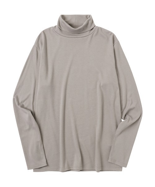 NAVY（ネイビー）の「NAVY スムースタートルネック ロングスリーブTシャツ（Tシャツ/カットソー・メンズ・グレイッシュベージュ/ブルー/チャコール/ホワイト/ブラック・XL/L/S/M）」の10枚目の写真