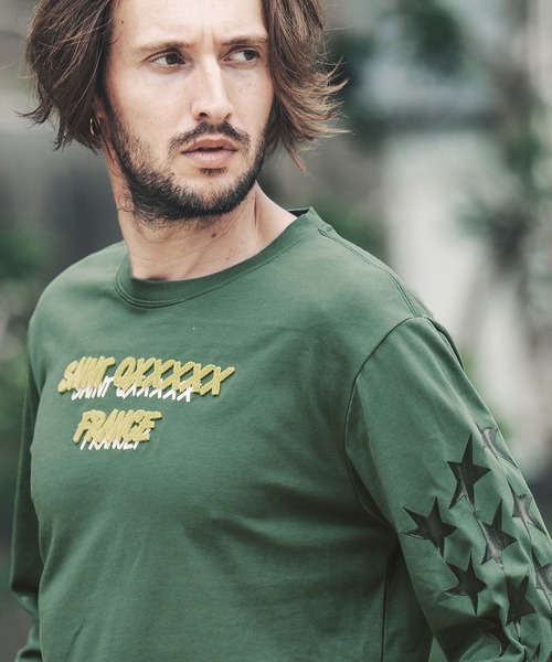 qwerty(クワーティ)の「mlt3983-Saint QXXXXX LS TEE Tシャツ(Tシャツ/カットソー・メンズ・ダークグリーン/ブラック/ホワイト・M/L/XL)」の6枚目の写真