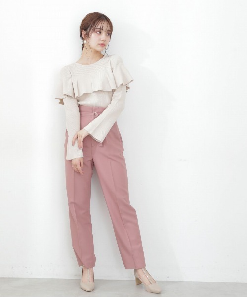 PROPORTION BODY DRESSING（プロポーションボディドレッシング）の「ラッフルフレアスリーブニット / 1212270913（ニット/セーター・レディース・ダークグレー/ブラウン系その他/オフホワイト・FREE）」の10枚目の写真