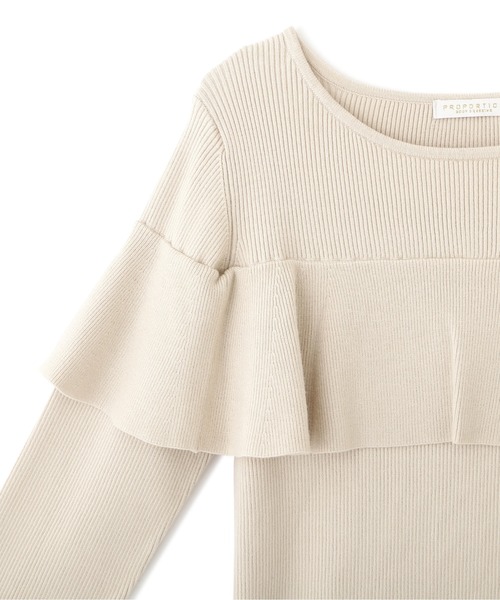 PROPORTION BODY DRESSING（プロポーションボディドレッシング）の「ラッフルフレアスリーブニット / 1212270913（ニット/セーター・レディース・ダークグレー/ブラウン系その他/オフホワイト・FREE）」の15枚目の写真