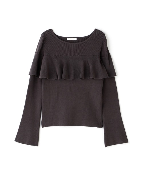 PROPORTION BODY DRESSING（プロポーションボディドレッシング）の「ラッフルフレアスリーブニット / 1212270913（ニット/セーター・レディース・ダークグレー/ブラウン系その他/オフホワイト・FREE）」の19枚目の写真