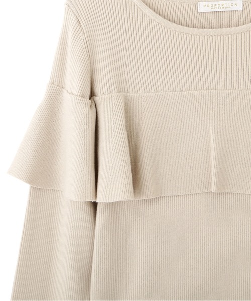 PROPORTION BODY DRESSING（プロポーションボディドレッシング）の「ラッフルフレアスリーブニット / 1212270913（ニット/セーター・レディース・ダークグレー/ブラウン系その他/オフホワイト・FREE）」の16枚目の写真