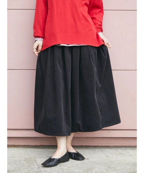 CRAFT STANDARD BOUTIQUE(クラフトスタンダードブティック)の「コーデュロイタックスカート *◆(スカート・レディース・チャコールグレー/マスタード・M/L)」の3枚目の写真