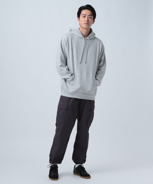 BAYFLOW(ベイフロー)の「ジェントルスウェットフーディ(パーカー・メンズ・ブラック/ベージュ/グレー/グリーン・MEDIUM/LARGE)」の6枚目の写真