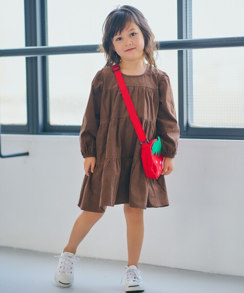 SHOO・LA・RUE（シューラルー）の「◆【90-130cm】コーデュロイティアードワンピ（ワンピース・キッズ・グレー/ブラウン系・11/13/09/10/12）」の12枚目の写真