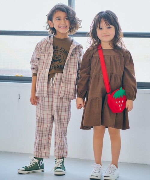 SHOO・LA・RUE（シューラルー）の「◆【90-130cm】コーデュロイティアードワンピ（ワンピース・キッズ・グレー/ブラウン系・11/13/09/10/12）」の13枚目の写真