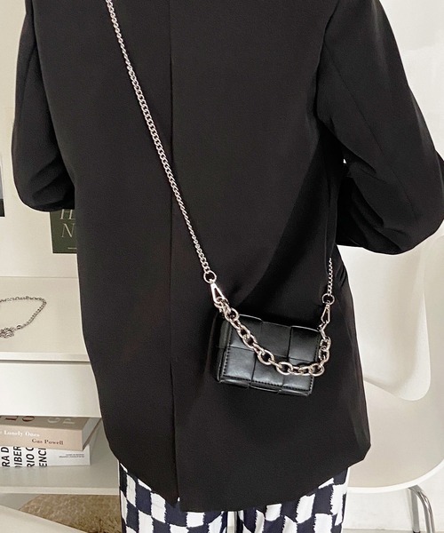 shopnikoniko(ショップニコニコ)の「編み込み 3way ミニショルダーバッグ(ショルダーバッグ・レディース・ブラック/グリーン/ホワイト・フリー)」の3枚目の写真