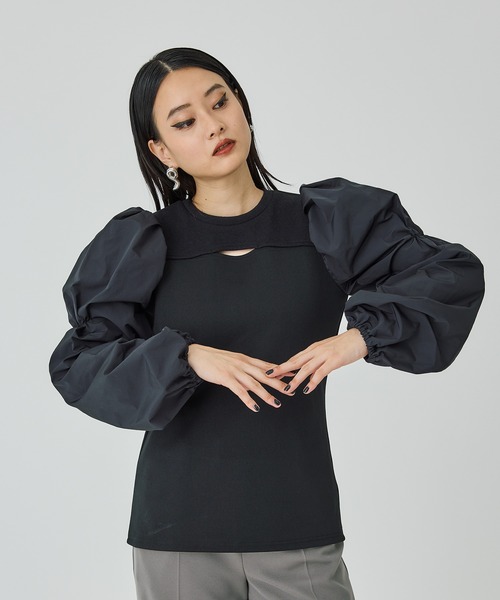 UNITED TOKYO（ユナイテッドトウキョウ）の「アームボリュームカットソー（Tシャツ/カットソー・レディース・ブラック/パープル/その他2・FREE）」の7枚目の写真