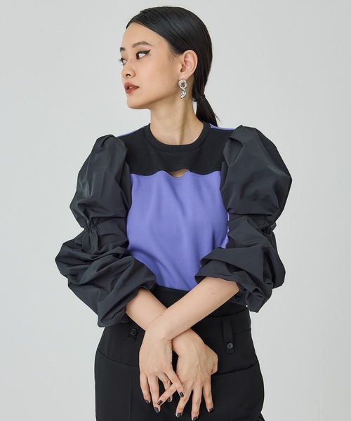 UNITED TOKYO（ユナイテッドトウキョウ）の「アームボリュームカットソー（Tシャツ/カットソー・レディース・ブラック/パープル/その他2・FREE）」の22枚目の写真