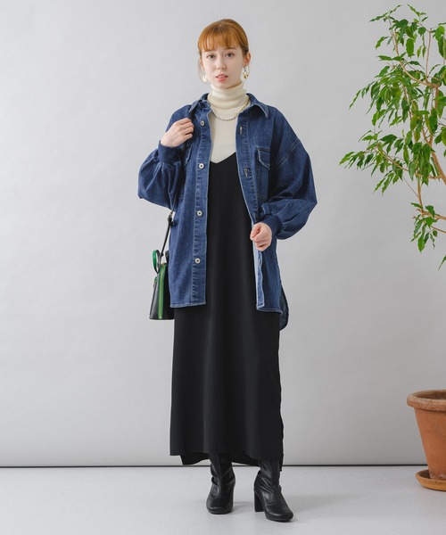 Paradise Picnic（パラダイスピクニック）の「CYAN ワイドスリーブデニムシャツジャケット（デニムジャケット・レディース・ネイビー/ブルー・FREE）」の3枚目の写真