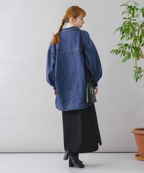 Paradise Picnic（パラダイスピクニック）の「CYAN ワイドスリーブデニムシャツジャケット（デニムジャケット・レディース・ネイビー/ブルー・FREE）」の5枚目の写真