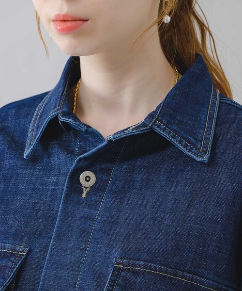 Paradise Picnic（パラダイスピクニック）の「CYAN ワイドスリーブデニムシャツジャケット（デニムジャケット・レディース・ネイビー/ブルー・FREE）」の14枚目の写真