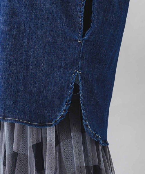 Paradise Picnic（パラダイスピクニック）の「CYAN ワイドスリーブデニムシャツジャケット（デニムジャケット・レディース・ネイビー/ブルー・FREE）」の18枚目の写真