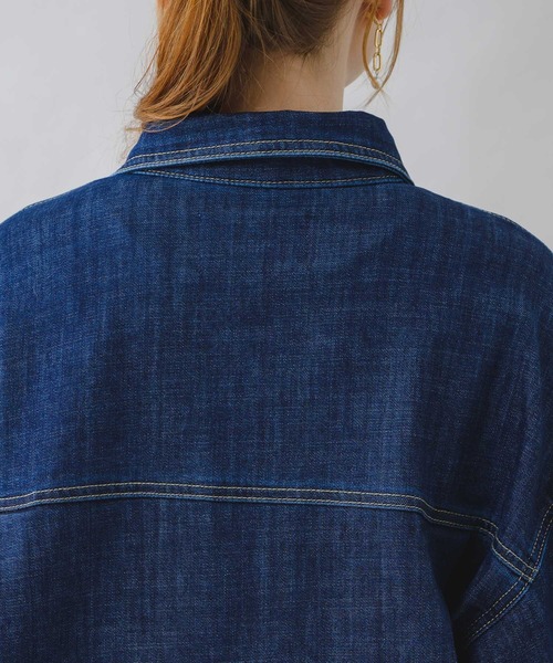 Paradise Picnic（パラダイスピクニック）の「CYAN ワイドスリーブデニムシャツジャケット（デニムジャケット・レディース・ネイビー/ブルー・FREE）」の19枚目の写真