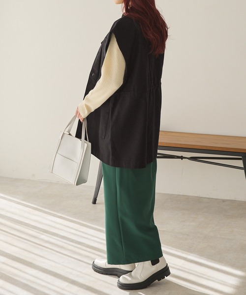 Chaco closet（チャコ クローゼット）の「スタンドカラーミリタリーベスト（ベスト・レディース・ブラック/アイボリー/カーキ・FREE）」の18枚目の写真