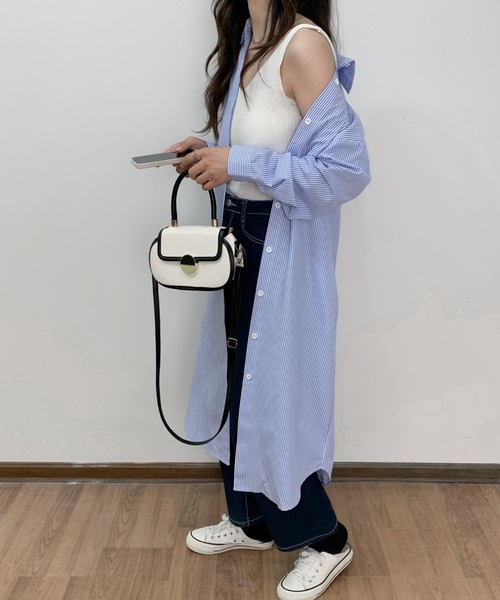 ECLIN(エクラン)の「レギュラーカラーストライプシャツワンピース(ワンピース・レディース・ブラック/ピンク/グリーン/ブルー・FREE)」の10枚目の写真