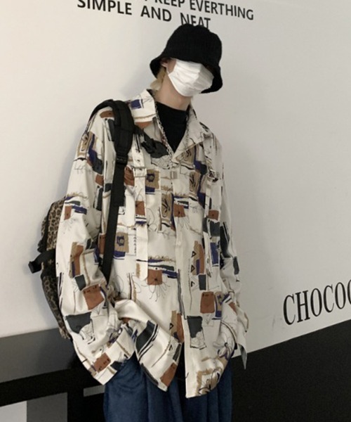 Auntie Rosa（アンティローザ）の「ベルト付総柄シャツ（シャツ/ブラウス・レディース・ブラック/ホワイト・MEDIUM/LARGE）」の6枚目の写真
