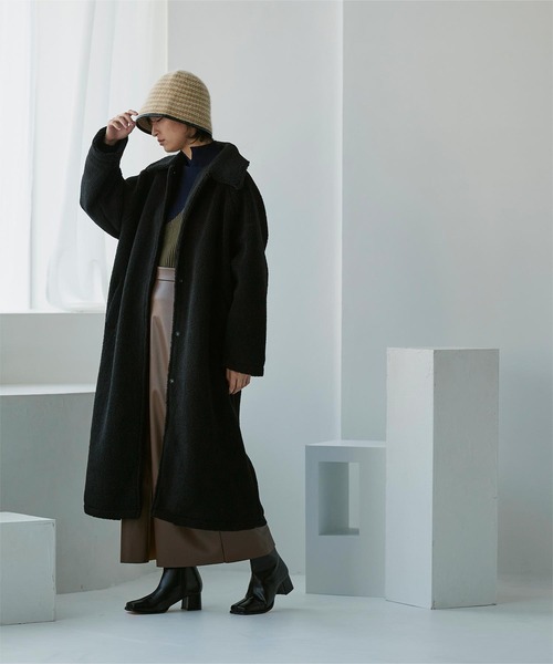 miette（ミエット）の「ボアステンカラーロングコート（ステンカラーコート・レディース・ブラウン/ブラック・FREE）」の15枚目の写真