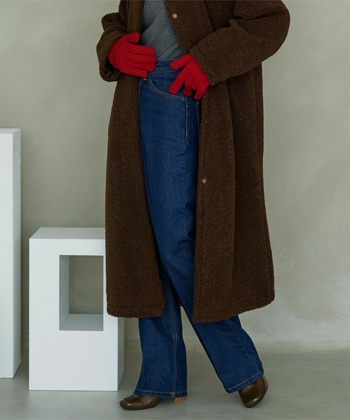 miette（ミエット）の「ボアステンカラーロングコート（ステンカラーコート・レディース・ブラウン/ブラック・FREE）」の13枚目の写真