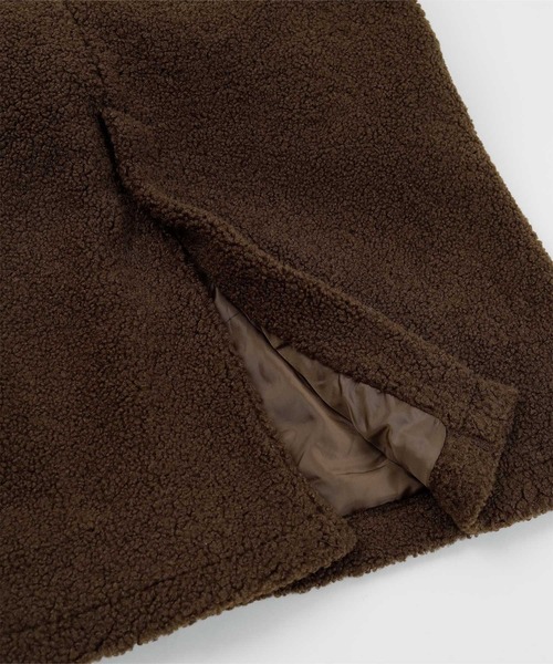 miette（ミエット）の「ボアステンカラーロングコート（ステンカラーコート・レディース・ブラウン/ブラック・FREE）」の4枚目の写真