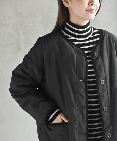 rps（アールピーエス）の「裏フリースキルトジャケット（その他アウター・レディース・ブラック/グレイッシュベージュ/カーキ・M/フリー）」の7枚目の写真