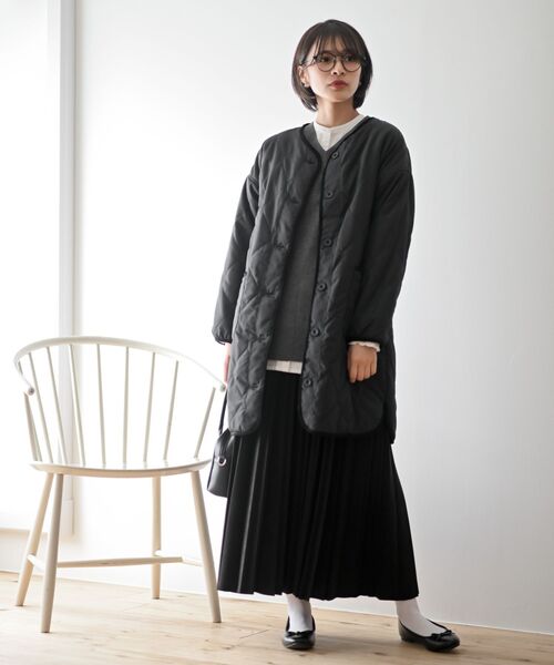 rps（アールピーエス）の「裏フリースキルトジャケット（その他アウター・レディース・ブラック/グレイッシュベージュ/カーキ・M/フリー）」の8枚目の写真