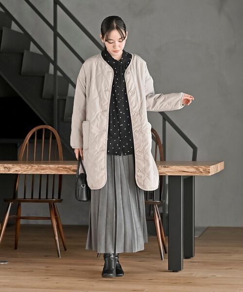 rps（アールピーエス）の「裏フリースキルトジャケット（その他アウター・レディース・ブラック/グレイッシュベージュ/カーキ・M/フリー）」の9枚目の写真