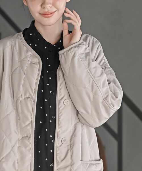 rps（アールピーエス）の「裏フリースキルトジャケット（その他アウター・レディース・ブラック/グレイッシュベージュ/カーキ・M/フリー）」の13枚目の写真