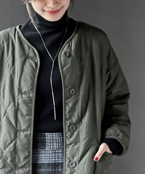 rps（アールピーエス）の「裏フリースキルトジャケット（その他アウター・レディース・ブラック/グレイッシュベージュ/カーキ・M/フリー）」の22枚目の写真