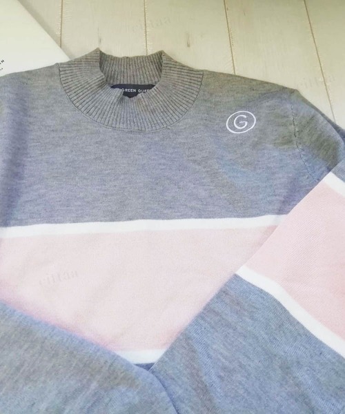 Dalfwin（ダールフィン）の「2022 AW 秋冬 韓国GOLF アシンメトリー配色ハイネックニット ゴルフウェア スポーツウェア（ニット/セーター・レディース・グレー/ブラック・FREE）」の11枚目の写真