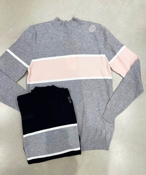 Dalfwin（ダールフィン）の「2022 AW 秋冬 韓国GOLF アシンメトリー配色ハイネックニット ゴルフウェア スポーツウェア（ニット/セーター・レディース・グレー/ブラック・FREE）」の16枚目の写真