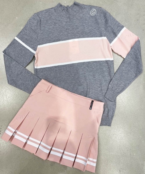 Dalfwin（ダールフィン）の「2022 AW 秋冬 韓国GOLF アシンメトリー配色ハイネックニット ゴルフウェア スポーツウェア（ニット/セーター・レディース・グレー/ブラック・FREE）」の18枚目の写真