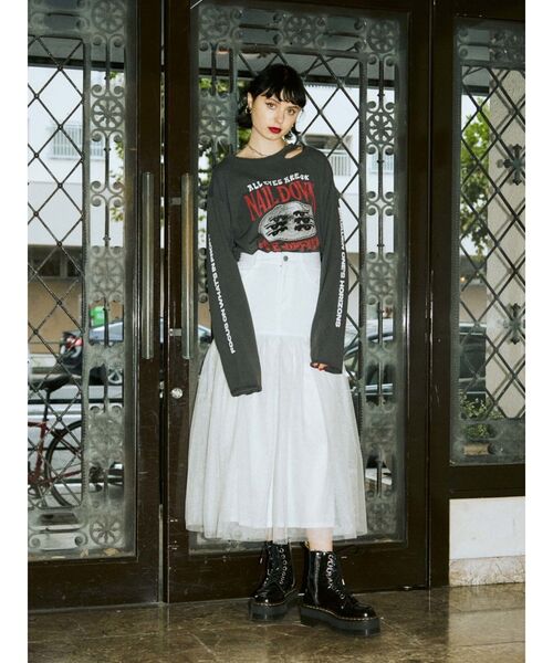 jouetie(ジュエティ)の「ダメージグランジロンT(Tシャツ/カットソー・レディース・ブルー/オフホワイト/ブラック・MEDIUM)」の8枚目の写真