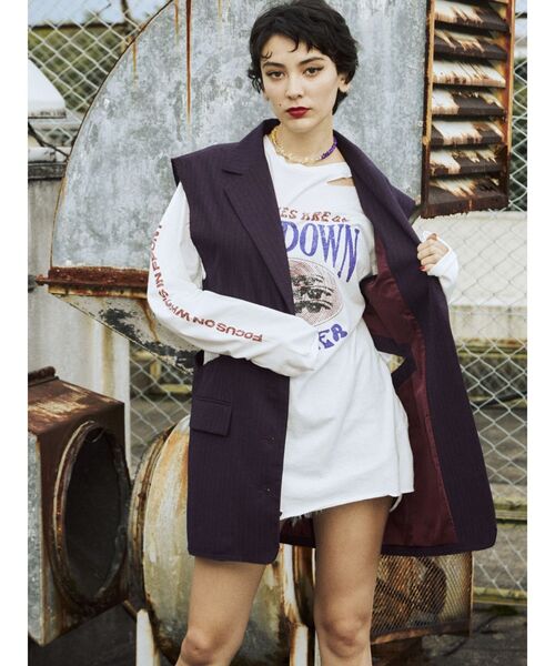 jouetie(ジュエティ)の「ダメージグランジロンT(Tシャツ/カットソー・レディース・ブルー/オフホワイト/ブラック・MEDIUM)」の15枚目の写真