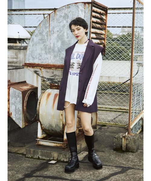 jouetie(ジュエティ)の「ダメージグランジロンT(Tシャツ/カットソー・レディース・ブルー/オフホワイト/ブラック・MEDIUM)」の17枚目の写真