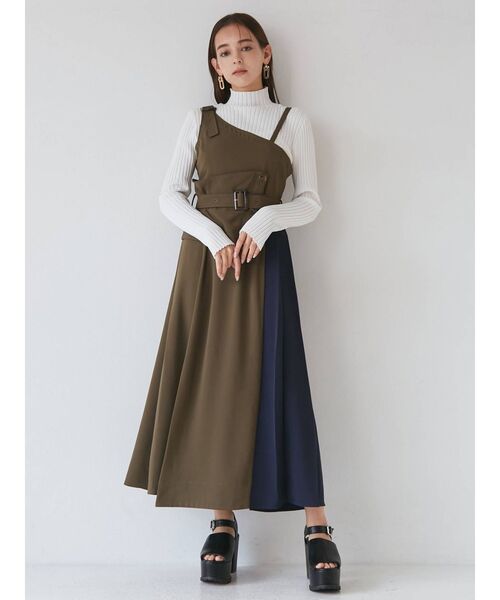 MURUA(ムルーア)の「ワイドリブタイトニット(ニット/セーター・レディース・アイボリー/ブラック/グリーン/ブルー・FREE)」の6枚目の写真