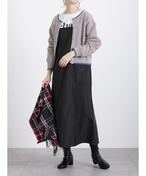 Samansa Mos2 blue（サマンサモスモスブルー）の「チェックマフラー（ストール/ショール・レディース・レッド/ベージュ/グレー/マスタード/チャコール・ﾌﾘ-）」の11枚目の写真