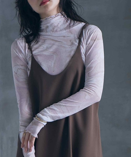 RANAN(ラナン)の「シアータイダイハイネックカットソー(Tシャツ/カットソー・レディース・ピンク/グリーン・M/L/LL)」の4枚目の写真